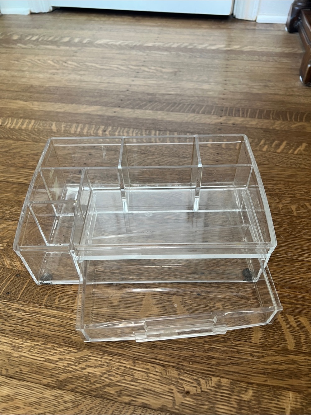 Clear Acrylic Makeup Organizer with Drawer and Multiple Compartments
